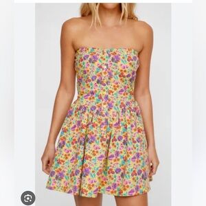 Nasty Gal ditsy printed bustier skater dress
